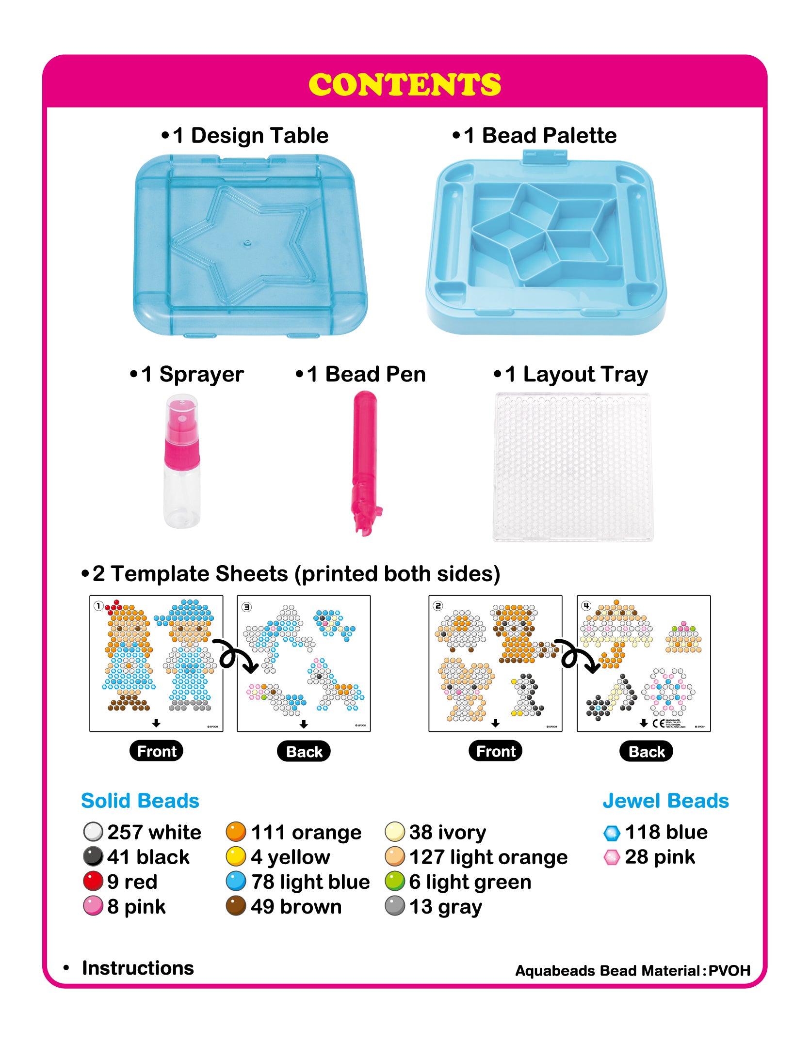 SOLID BEAD PACK REFILL - AQUABEADS