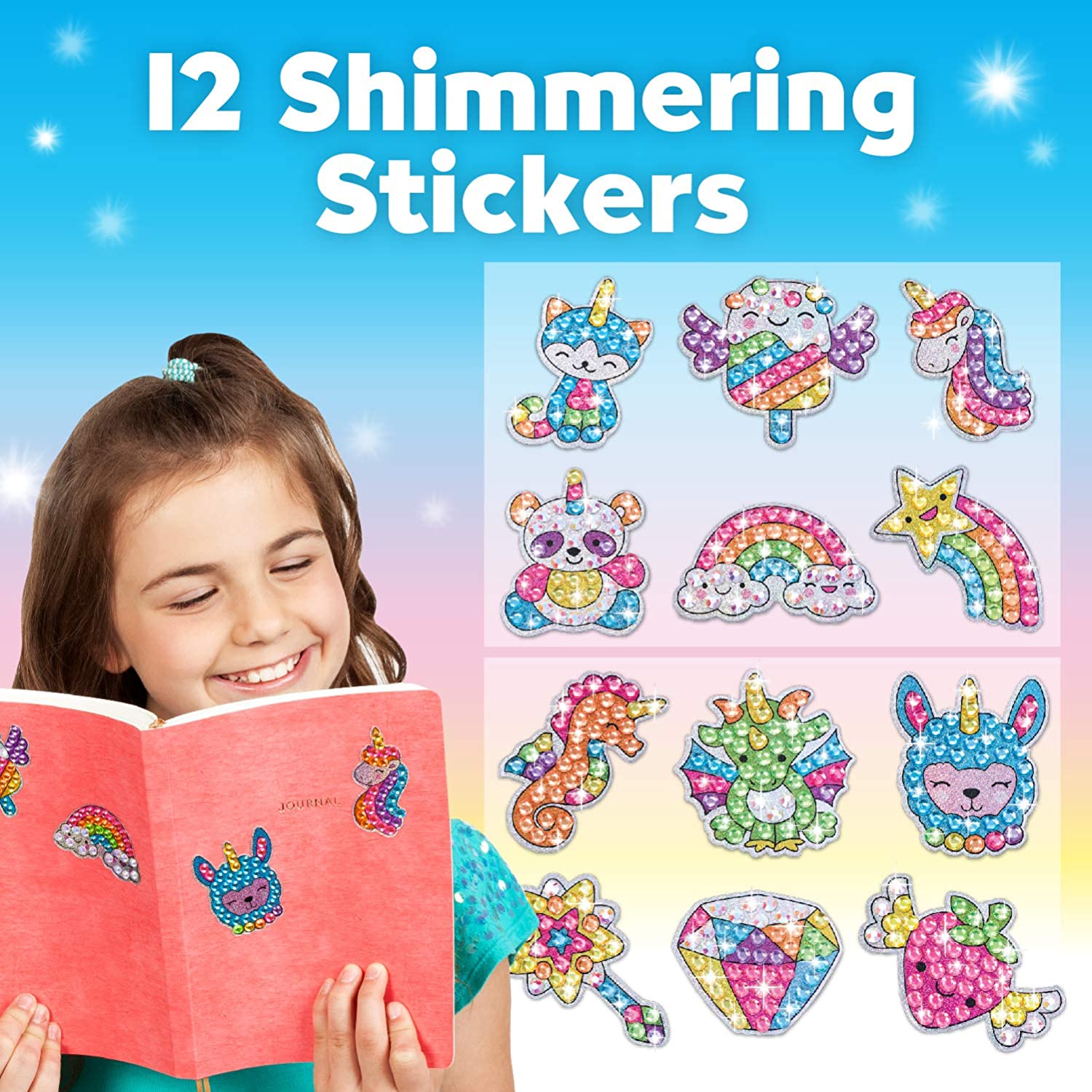 23ct Creative Kids Jumbo Gem Art Make Your Own 25 Diamond Stickers