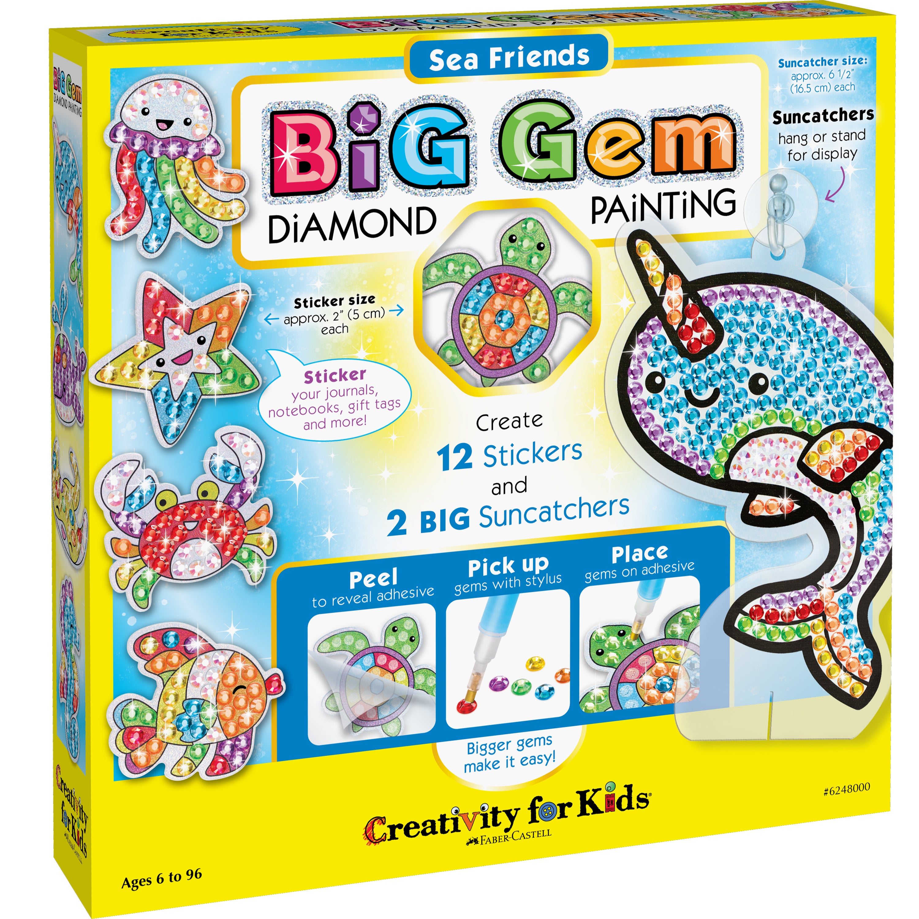 Blue Squid Gem Art Painting Kit Mermaid Diamond Art Arts and Crafts Kids  with Stickers, Stylus, and Keychains 1500+ Pieces