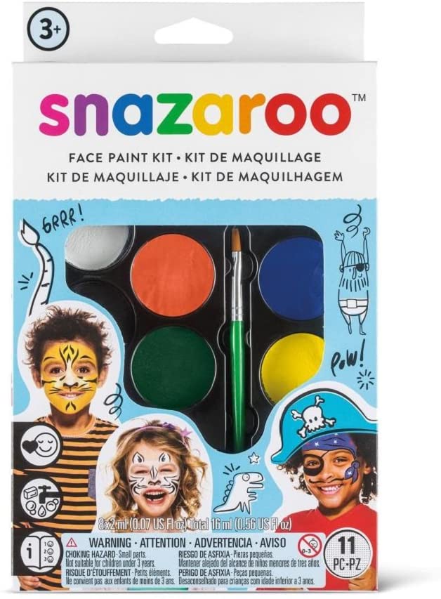 Snazaroo Adventure Face Paint Palette Kit for Kids and Adults, 8