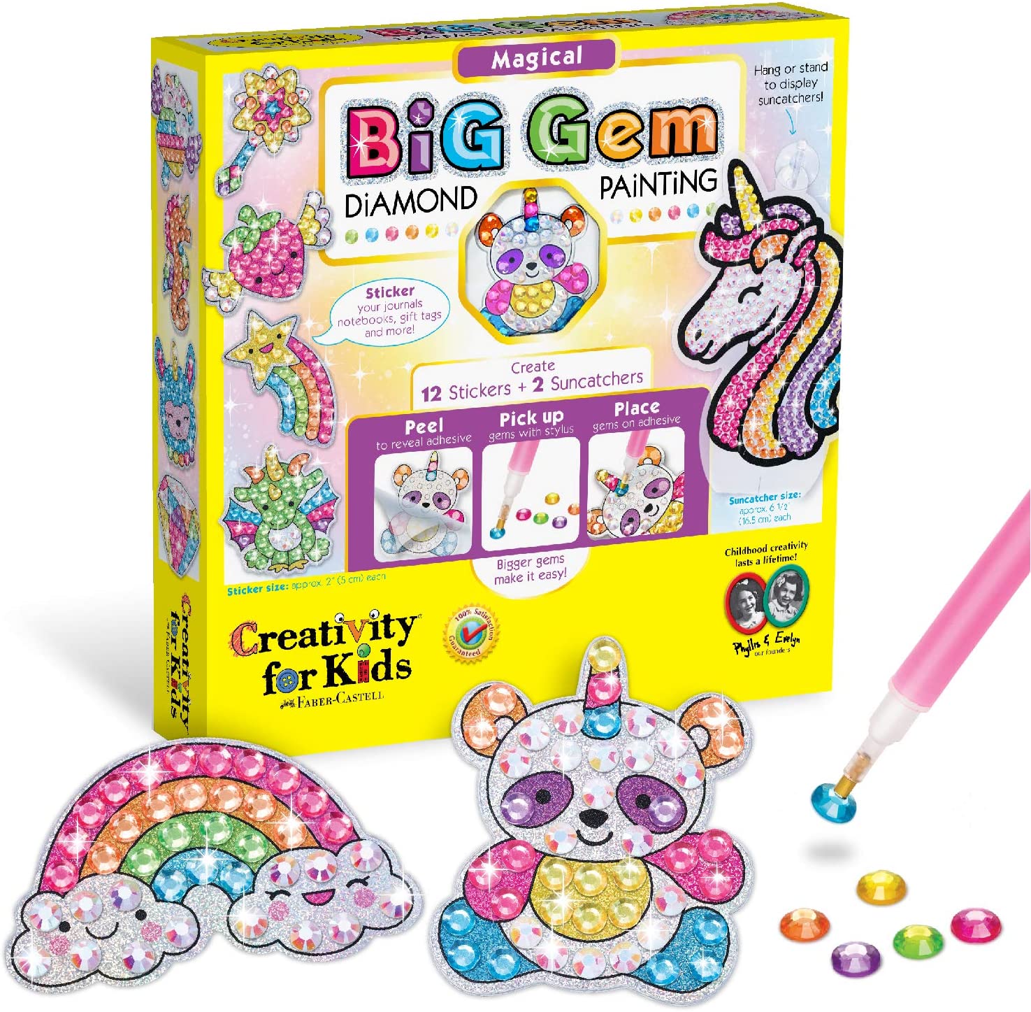 Creativity for Kids Big Gem Diamond Painting Kit for Kids - Create Your Own  Magical Stickers and Suncatchers – Smartazon