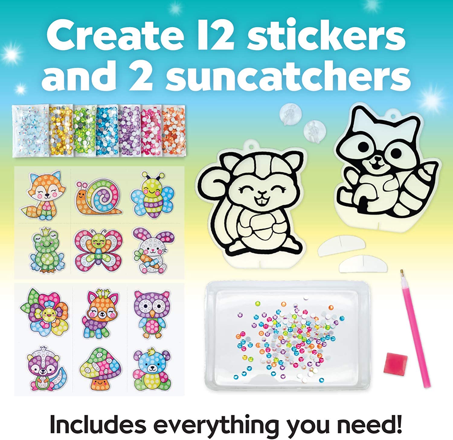 Big Gem Diamond Painting Craft Kit for Kids, Stickers and Suncatchers  (Space)
